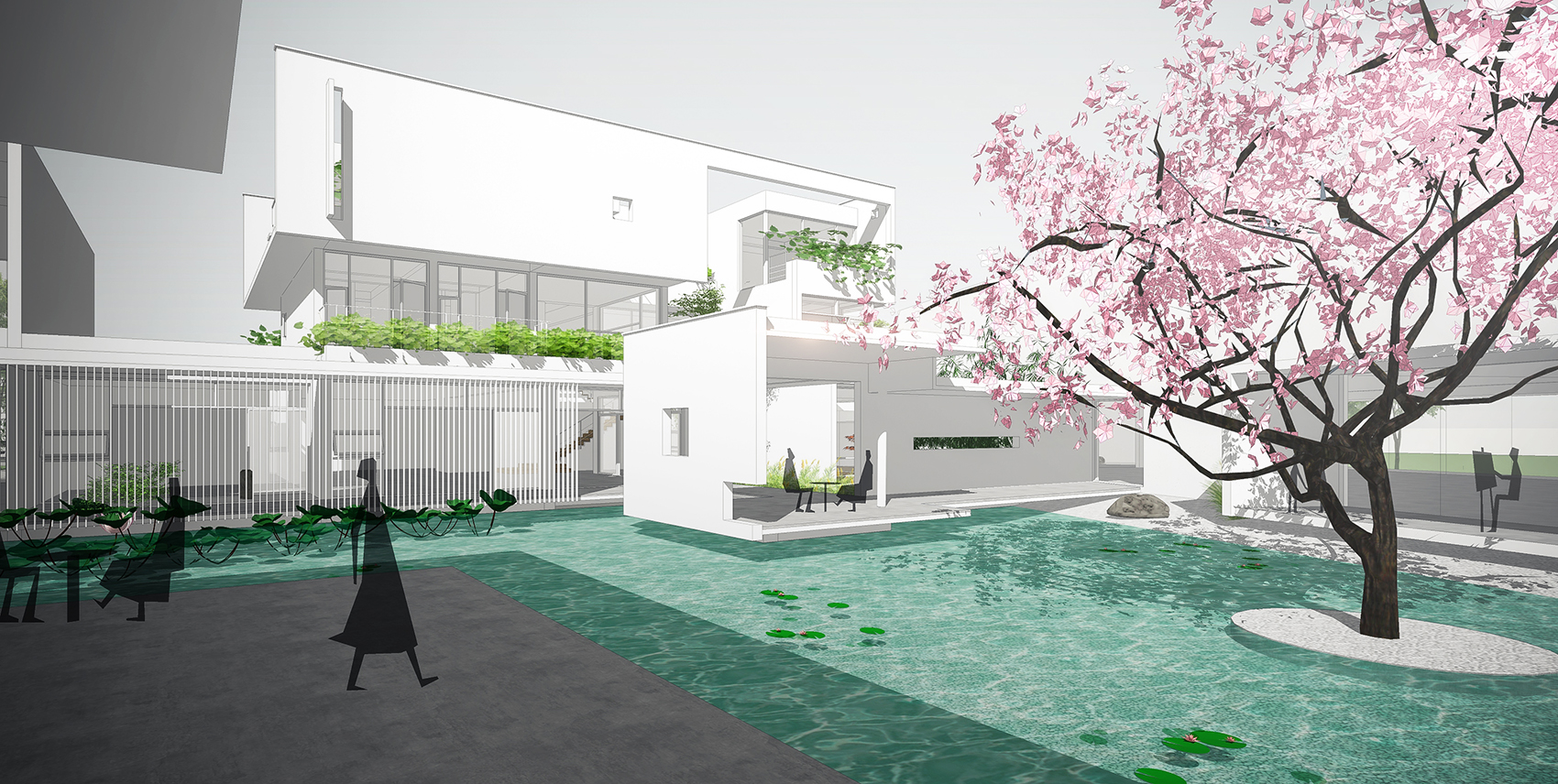 3-04 水庭園，看向別墅  Water garden, viewing the villa building  ?柯笠建筑 Atelier LI.jpg