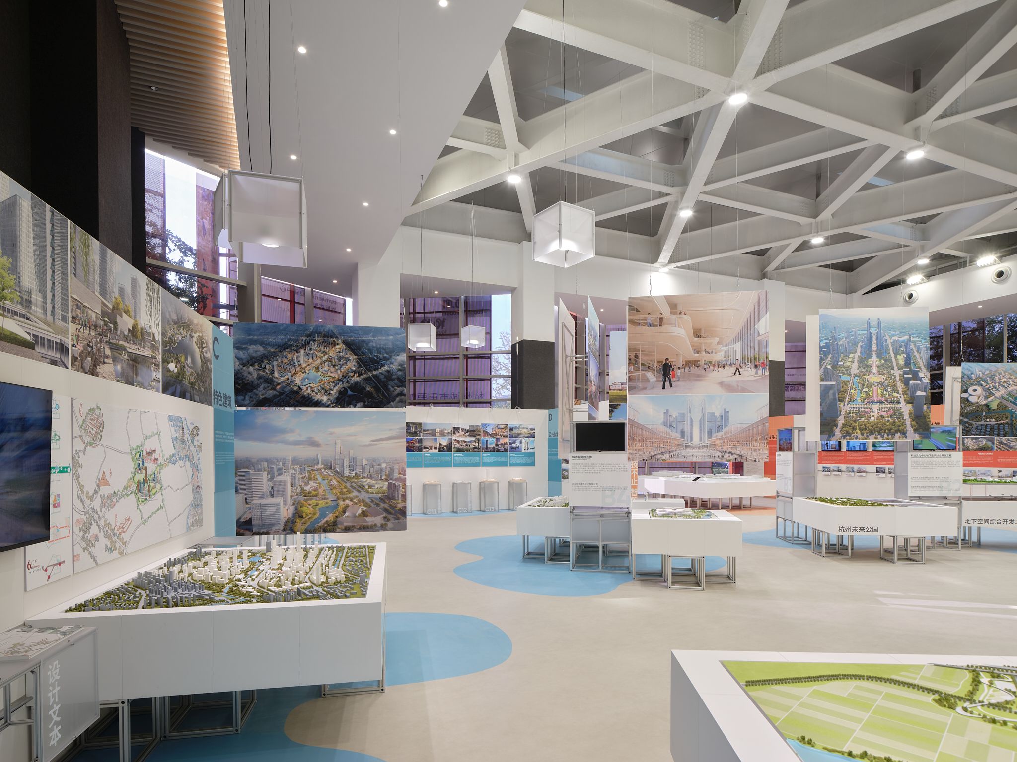 圖12 可回收的輕質鋁型材模型展臺如同漂浮的島嶼，Recyclable aluminum display platforms appear as floating islands ?梅可嘉.jpg